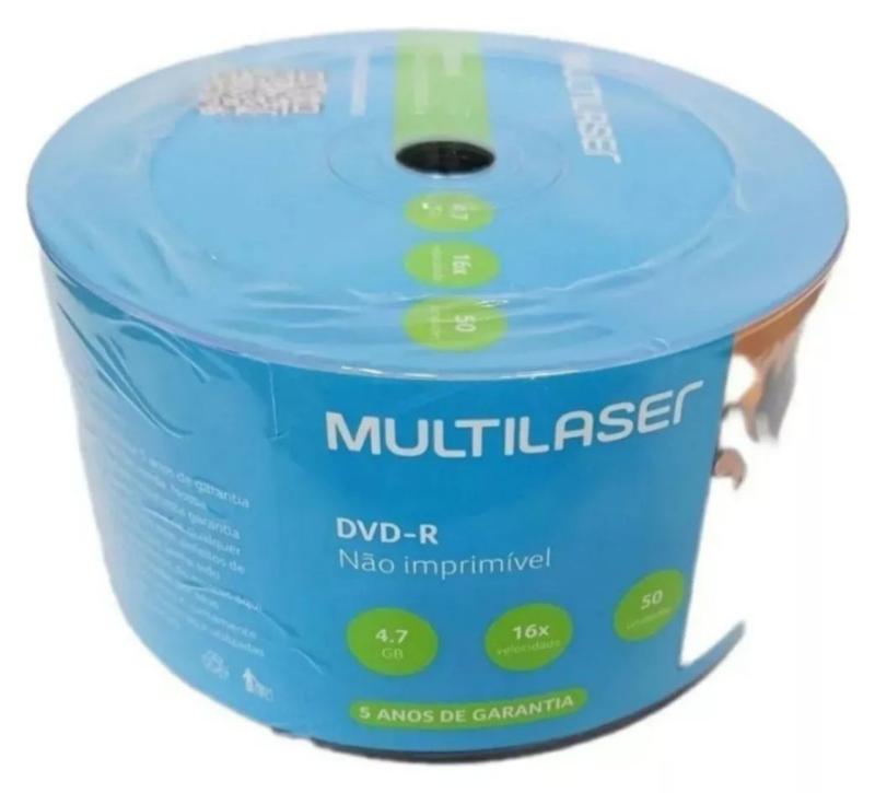 Mídia DVD-R 4.7GB 16x 50 unidades Shrink Multilaser - DV061 - DVD